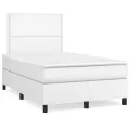 cadre de lit matelas LED blanc 120x190 cm similicuir
