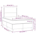 cadre de lit matelas LED blanc 120x190 cm similicuir