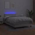 cadre de lit matelas LED blanc 120x190 cm similicuir