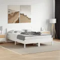 Cadre de lit avec tête de lit blanc 150x200 cm bois pin massif