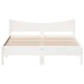 Cadre de lit avec tête de lit blanc 150x200 cm bois pin massif