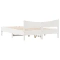 Cadre de lit avec tête de lit blanc 150x200 cm bois pin massif