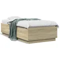 Cadre de lit chêne sonoma 90x190 cm bois d'ingénierie