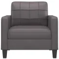 Fauteuil Gris 60 cm Similicuir