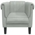 Fauteuil gris clair Velours