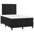 cadre de lit et matelas LED noir 120x190 cm velours