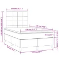 cadre de lit et matelas LED noir 120x190 cm velours