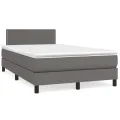 cadre de lit matelas LED gris 120x190 cm similicuir