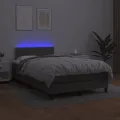 cadre de lit matelas LED gris 120x190 cm similicuir