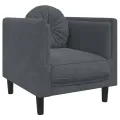 Fauteuil avec coussin gris foncé velours