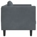 Fauteuil avec coussin gris foncé velours