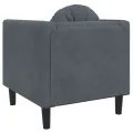 Fauteuil avec coussin gris foncé velours