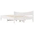Cadre de lit blanc 140x190 cm bois de pin massif