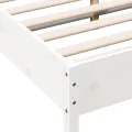 Cadre de lit blanc 140x190 cm bois de pin massif