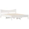 Cadre de lit avec tête de lit blanc 160x200 cm bois pin massif
