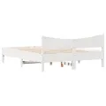 Cadre de lit avec tête de lit blanc 160x200 cm bois pin massif