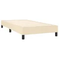 cadre de lit avec matelas LED Crème 100x200 cm Tissu