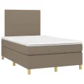 cadre de lit et matelas et LED Taupe 120x200cm Tissu