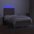 cadre de lit et matelas et LED Taupe 120x200cm Tissu
