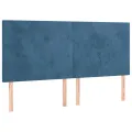 Tête de lit à LED Bleu foncé 160x5x118/128 cm Velours