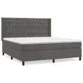 cadre de lit et matelas Gris foncé 180x200cm Velours