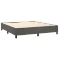 cadre de lit et matelas Gris foncé 180x200cm Velours