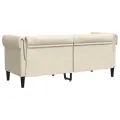 Canapé Chesterfield 2 places crème tissu