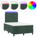 cadre de lit avec matelas LED vert foncé 120x190 cm