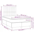 cadre de lit matelas LED gris foncé 120x190 cm tissu