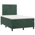 cadre de lit avec matelas LED vert foncé 120x190 cm