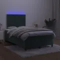 cadre de lit avec matelas LED vert foncé 120x190 cm