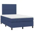 cadre de lit matelas et LED bleu 120x190 cm tissu