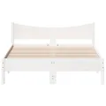 Cadre de lit Blanc 135x190 cm Bois de pin massif