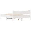 Cadre de lit Blanc 135x190 cm Bois de pin massif