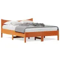 Cadre de lit cire marron 140x190 cm bois de pin massif
