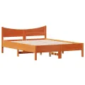 Cadre de lit cire marron 140x190 cm bois de pin massif