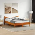 Cadre de lit cire marron 140x190 cm bois de pin massif