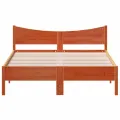 Cadre de lit cire marron 140x190 cm bois de pin massif