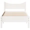 Cadre de lit blanc 90x200 cm bois de pin massif