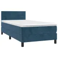 cadre de lit avec matelas Bleu foncé 100x200 cm
