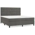 cadre de lit et matelas Gris foncé 180x200cm Velours