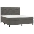 cadre de lit et matelas Gris foncé 180x200cm Velours
