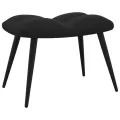 Chaise de relaxation avec repose-pied Noir Velours