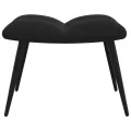 Chaise de relaxation avec repose-pied Noir Velours