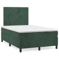 cadre de lit avec matelas LED vert foncé 120x190 cm