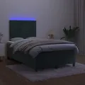 cadre de lit avec matelas LED vert foncé 120x190 cm