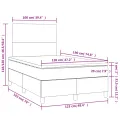 cadre de lit avec matelas LED vert foncé 120x190 cm