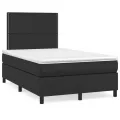 cadre de lit matelas LED noir 120x190 cm similicuir