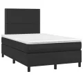 cadre de lit matelas LED noir 120x190 cm similicuir