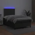 cadre de lit matelas LED noir 120x190 cm similicuir